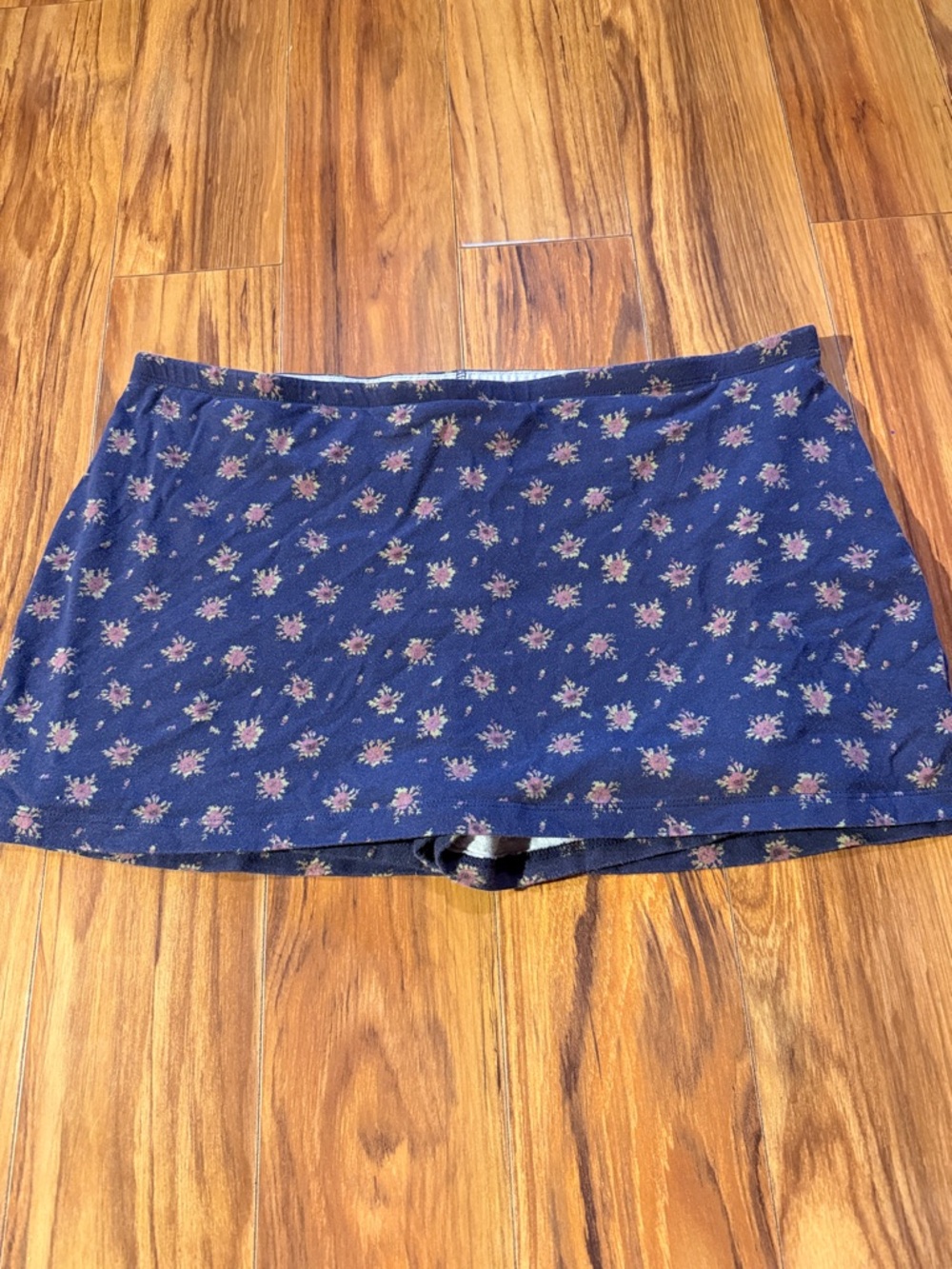 Navy Floral Mini Skort